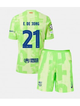 Barcelona Frenkie de Jong #21 Dječji Rezervni Dres kompleti 2024-25 Kratak Rukavima (+ kratke hlače)